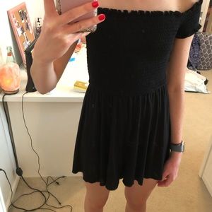 Black smocked romper